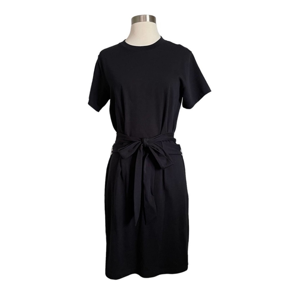 Vince Tie Waist Cotton T-shirt Dress Black. Women’s Large. Classic. Comfortable - Picture 7 of 7
